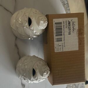 Juliska White Ceramic Sugar Bowls/Honey Pots